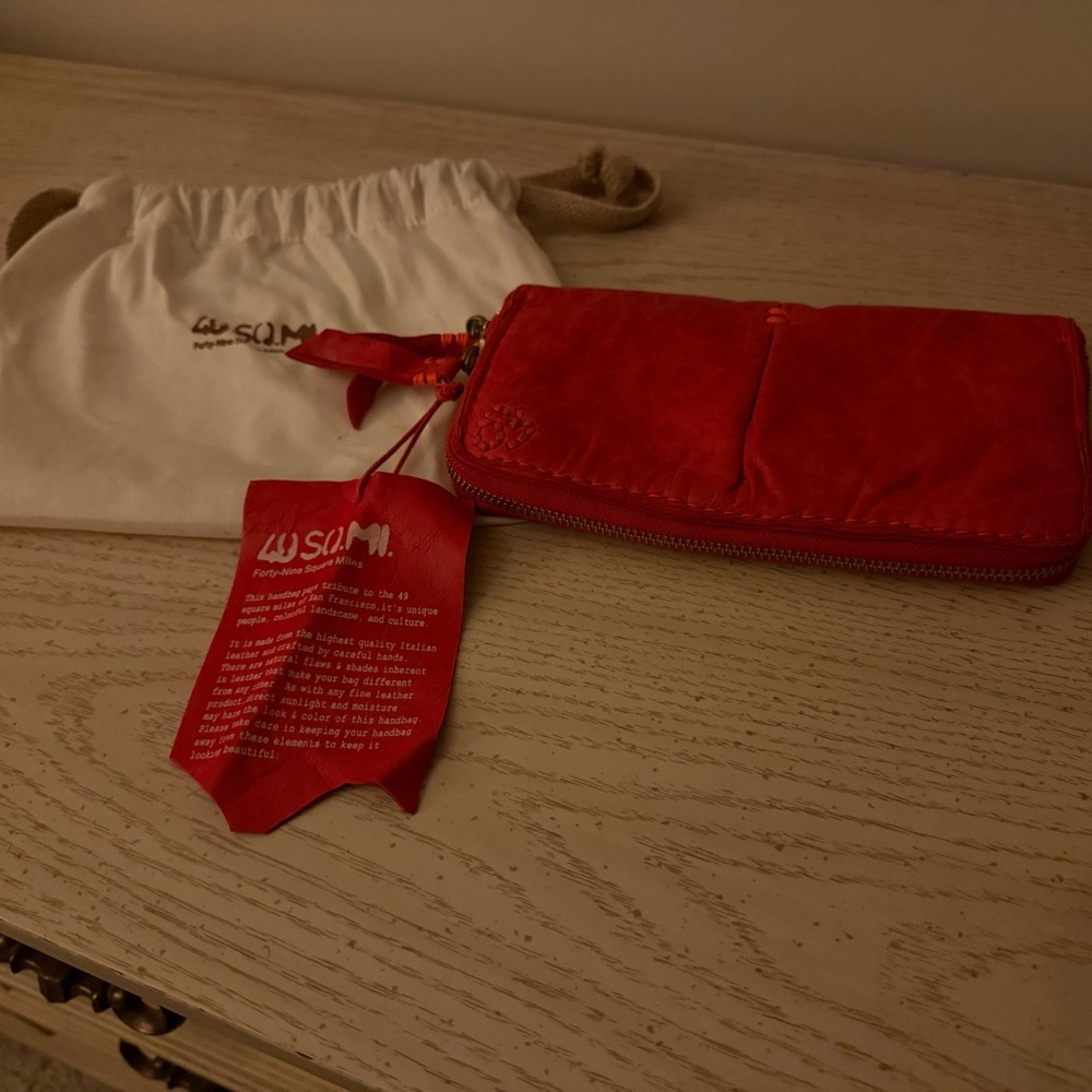 Vibrant Red Clutch with Glossy Finish
